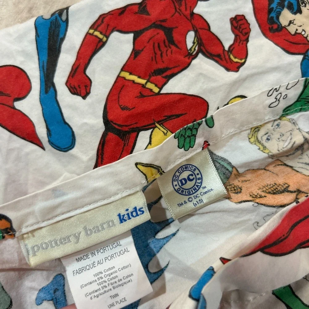 Pottery Barn Kids Marvel Avengers Twin Sized Flat Sheet Cotton Boys Superheroes